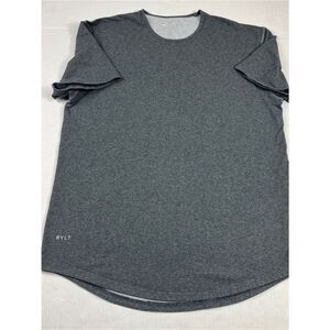 BYLT Mens Basic Drop Cut Lux T-Shirt Gray Short Sleeve Casual Comfort Tee XL